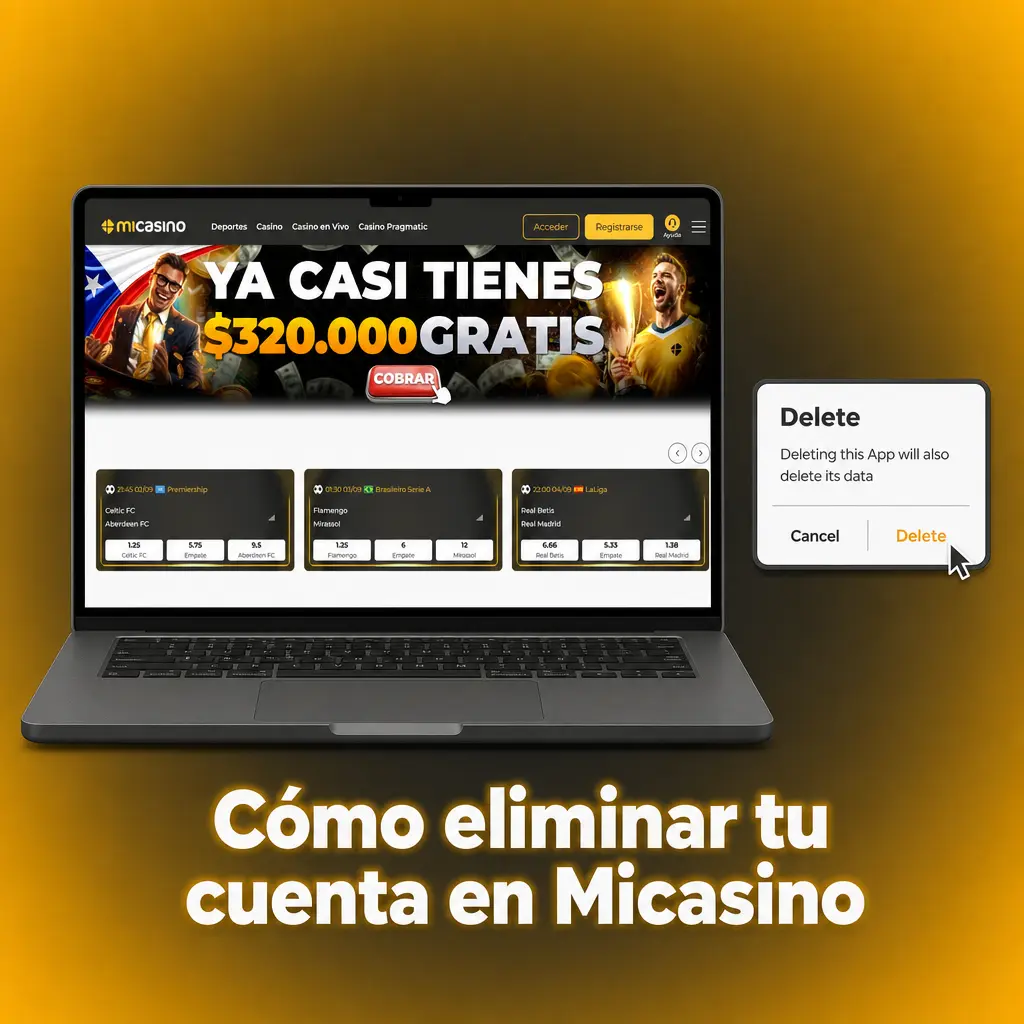Pasos para eliminar tu cuenta en Micasino desde el panel de usuario o contactando al soporte técnico.
