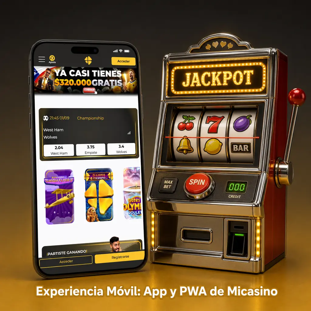 Comparación entre la versión web y la app PWA de Micasino en dispositivos móviles, mostrando velocidad y consumo de datos