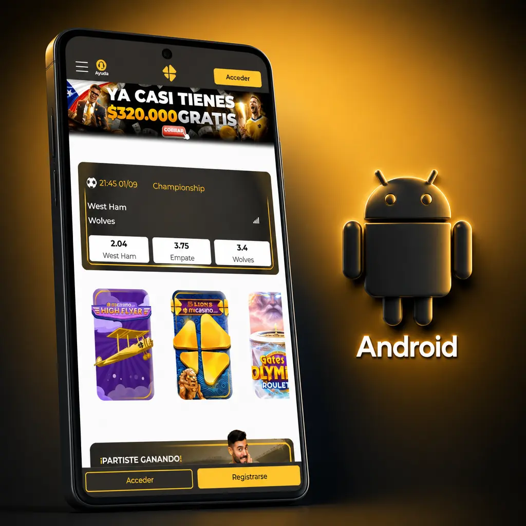 Descarga e instala la app Android de Micasino mediante archivo APK, compatible con Android 8.0 o superior.