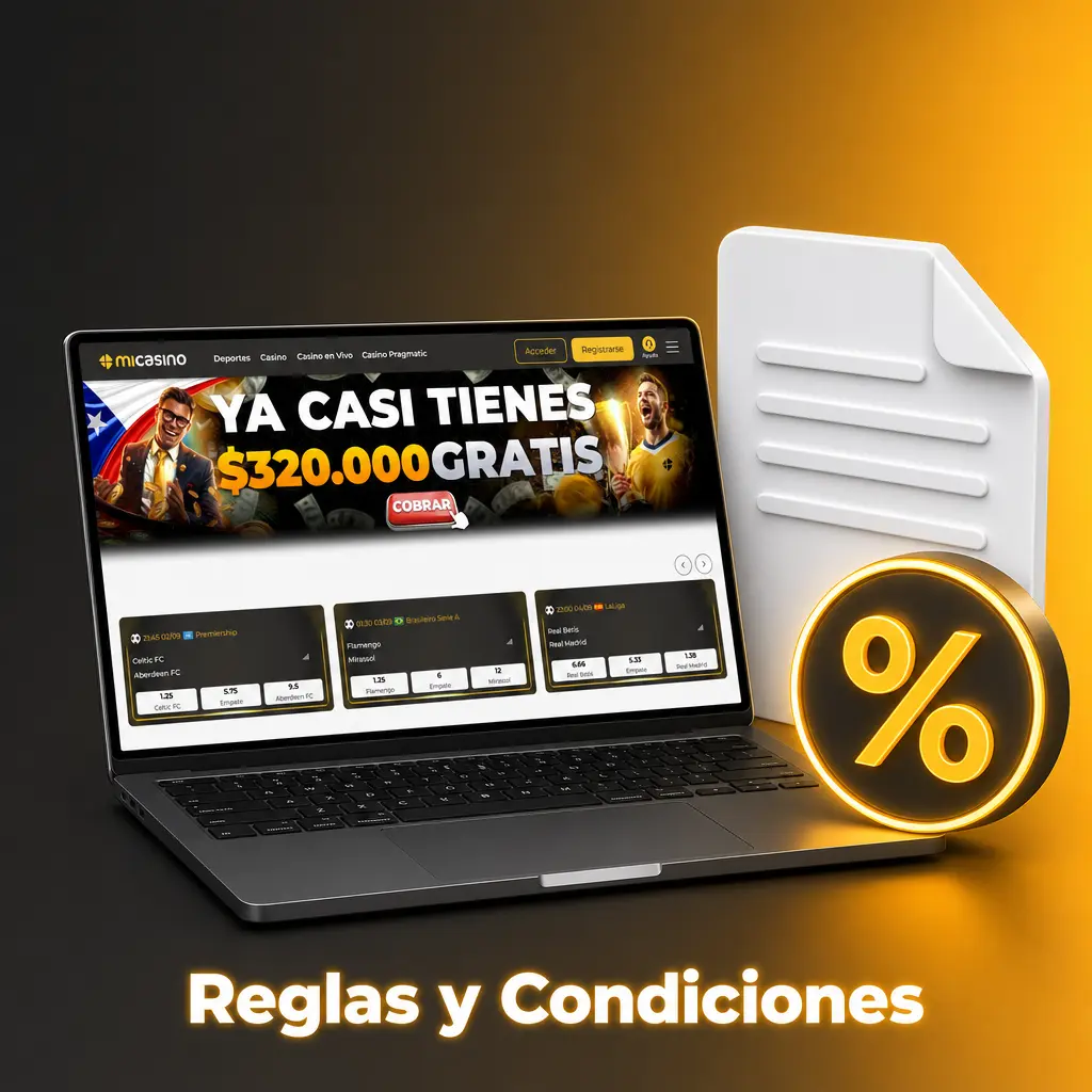 Reglas y condiciones de Micasino: edad mínima, cuenta única, rollover de bonos y verificación de identidad obligatoria.