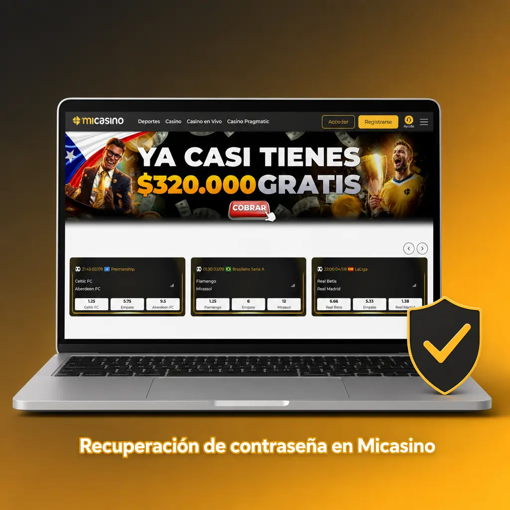 Pantalla de inicio de sesión de Micasino mostrando la opción para recuperar contraseña olvidada
