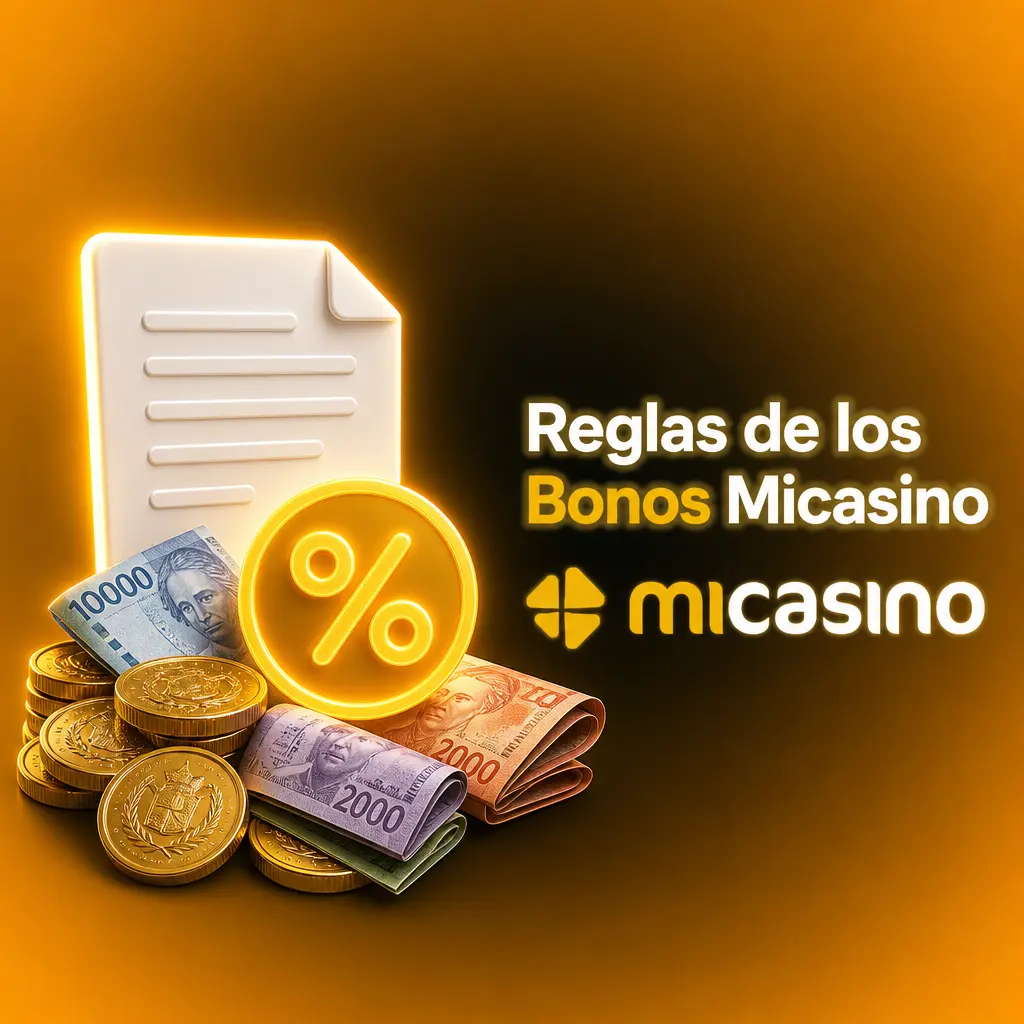 Reglas y condiciones de los bonos Micasino: rollover, apuestas máximas, cuota mínima y restricciones de uso.