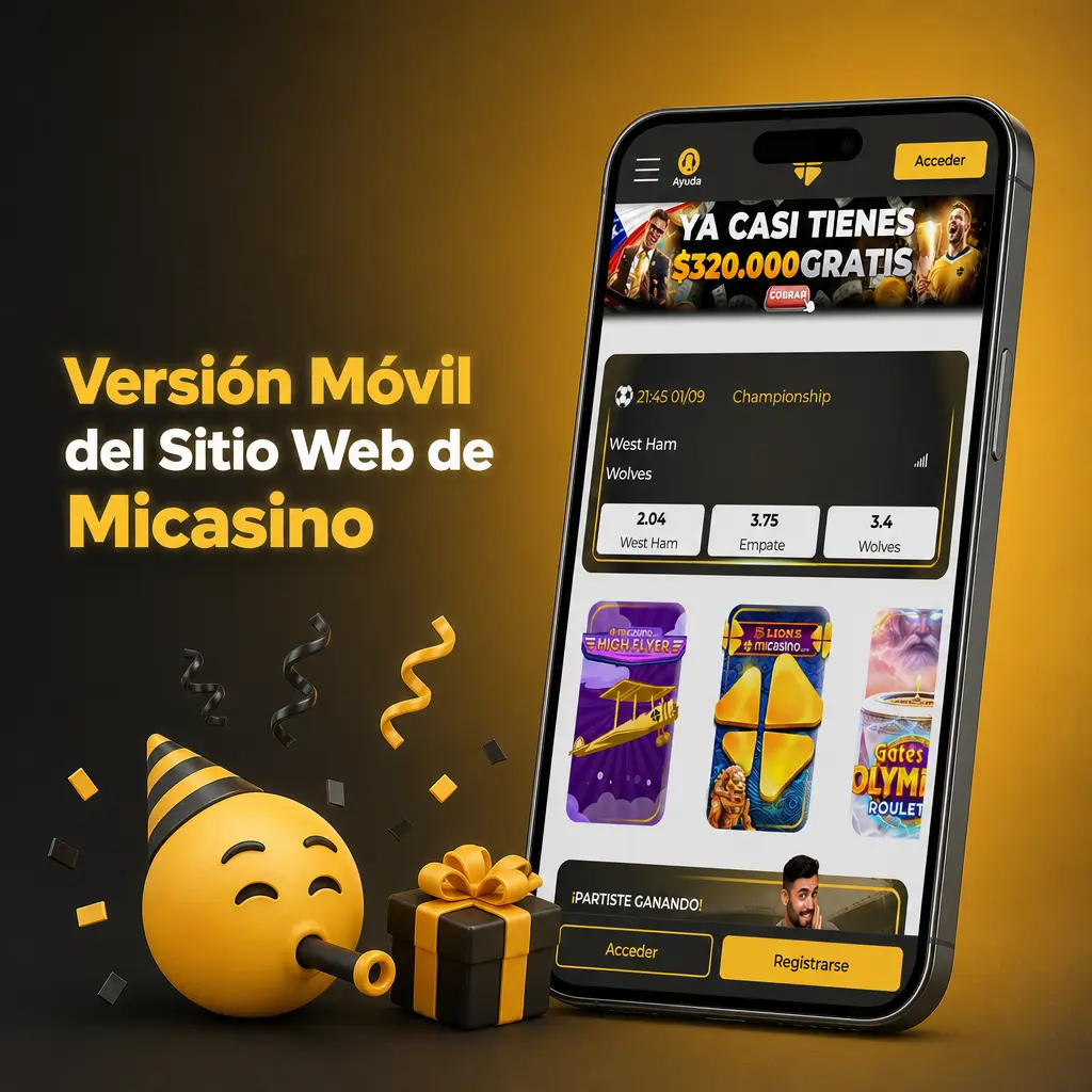 Versión móvil de Micasino en navegador con apuestas, casino y pagos desde teléfono o tablet